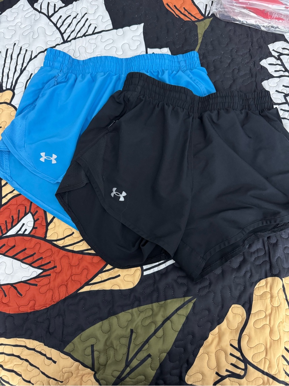 Under Armour Women's Athletic Shorts - Black & Bright Blue